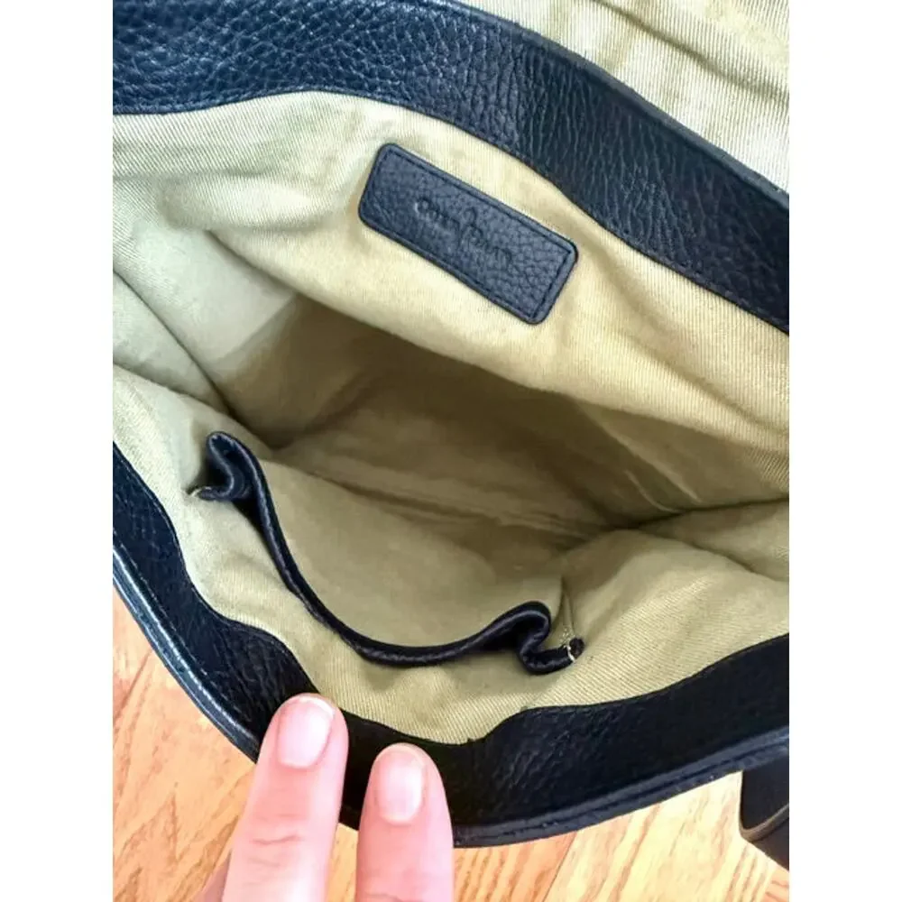 Cole Haan Men’s Black Pebbled Leather Crossbody Vintage Style Bag